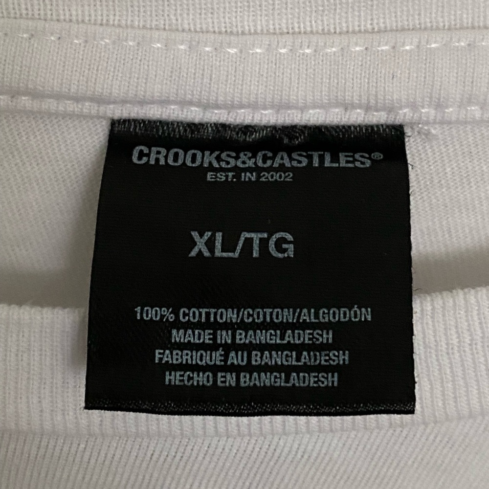 Crooks & Castles White Long Sleeve Death Row Records 100% Cotton Graphic Tee - Picture 5 of 8